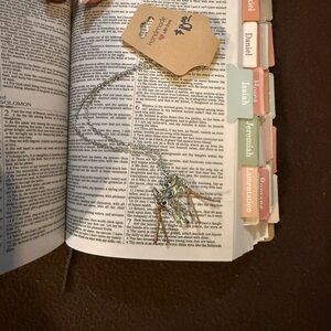 Handmade Silver Saddle Necklace with Blue Accent